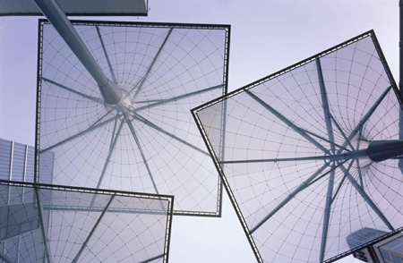 北京水利方游泳池效果的ETFE膜结构